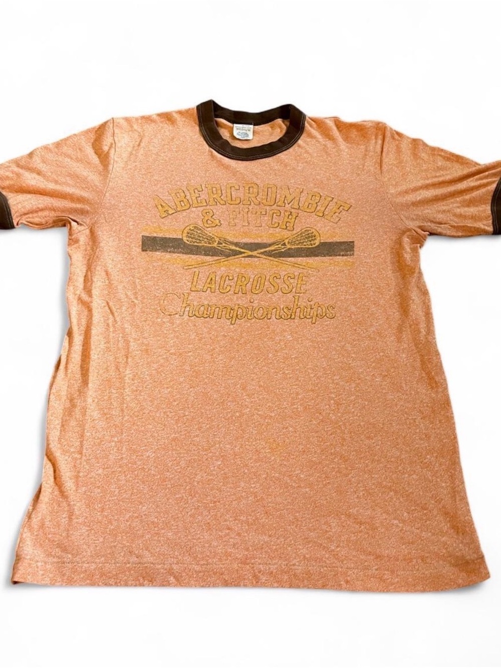 Vintage Men’s Abercrombie & Fitch Lacrosse Championships Orange Shirt Size M.